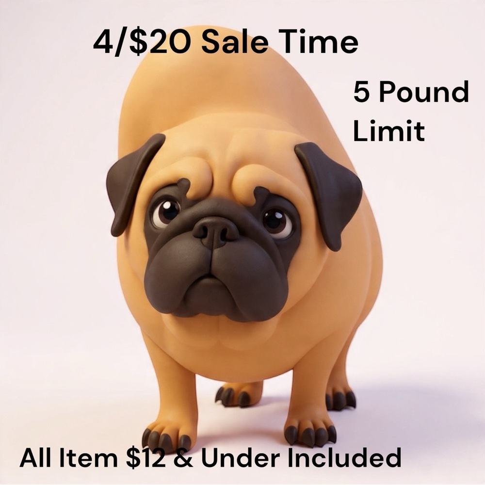 Sale Time 4/$20 All Items $12 or Less